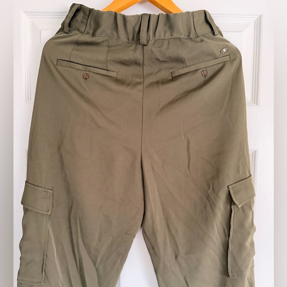 NWOT SAM EDELMAN Laila Pleated Tapered Cargo Pants in Kalamata Size 6 - Picture 10 of 15